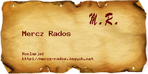 Mercz Rados névjegykártya